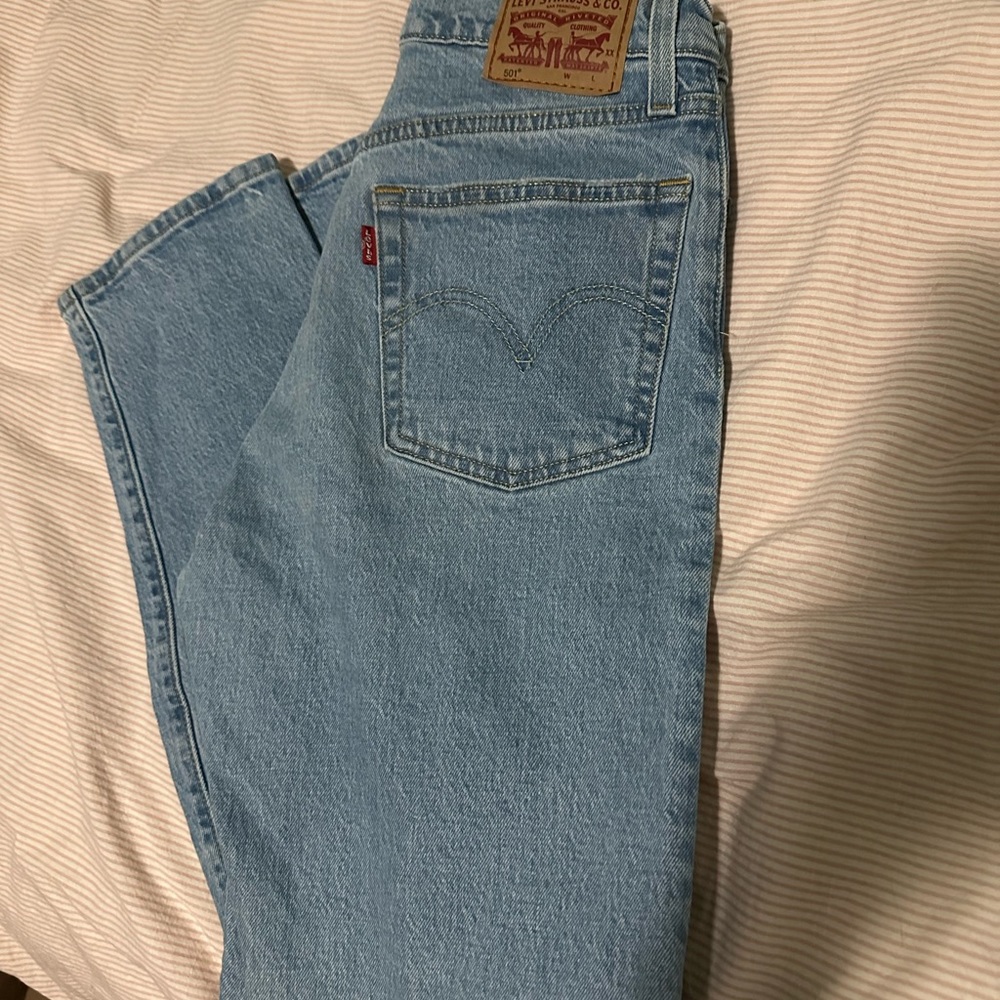 Levi's 501 W26xL30 Sky Blue Straight Leg Jeans
